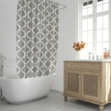 Cortina ducha impermeable vintage gris  180x200 - Suinplas