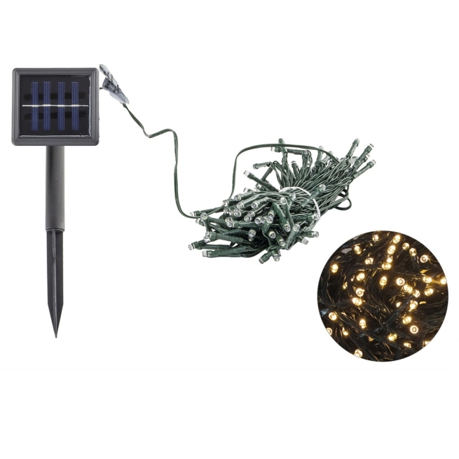 Luz de navidad solar con 100 leds – iluminacion calida pa...