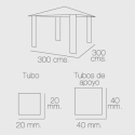 Pergola metal y tela  de 3x3   falesia x - Suinplas