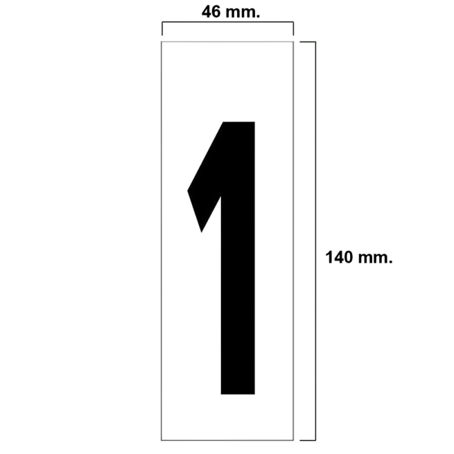 Numero adhesivo  46x140mm nº  1 - Suinplas