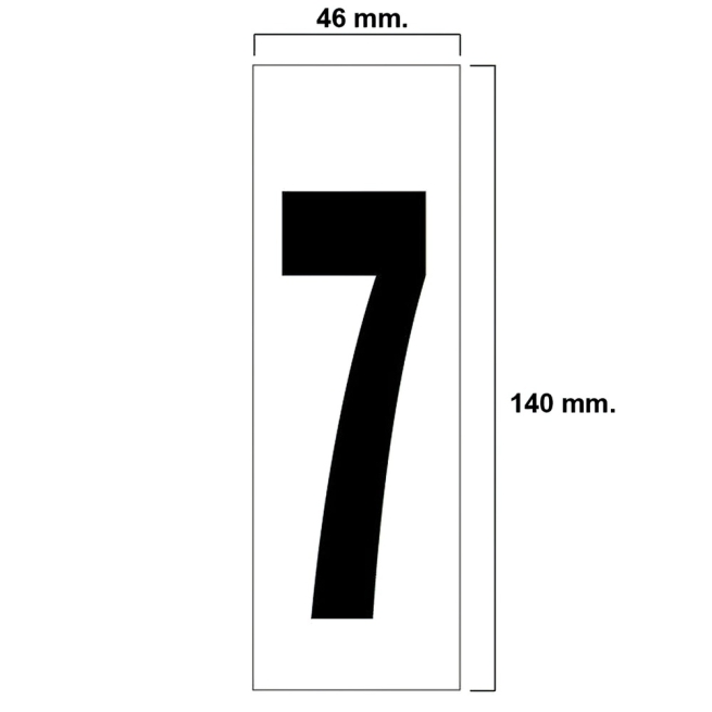 Numero adhesivo  46x140mm nº  7 - Suinplas