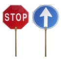 Cartel  paletina obra stop-avanza  30x30mm - Suinplas