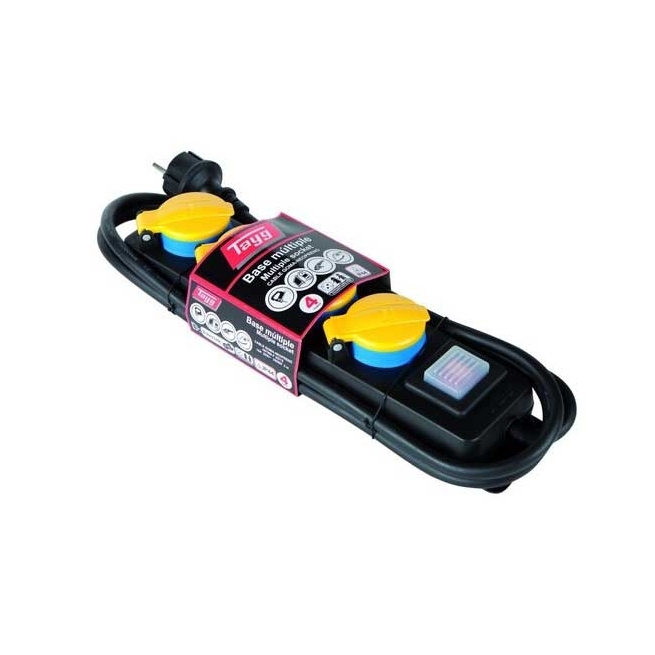 Regleta multiple  4 bases con tapa ip44    - Suinplas