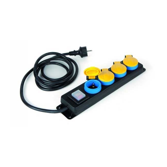 Regleta multiple  4 bases con tapa ip44    - Suinplas