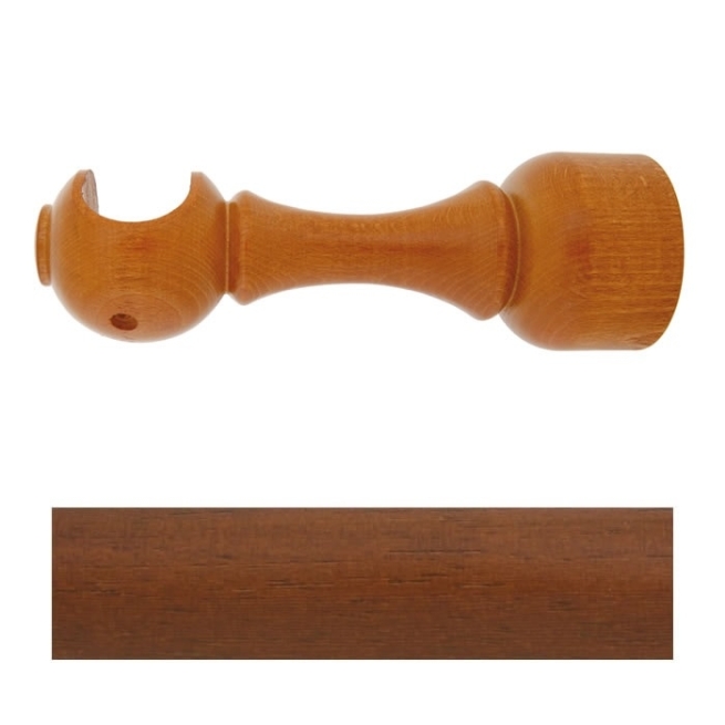Soporte pared cortina largo nogal de 28mm (1) - Suinplas
