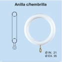 Anillas cortina madera blanco de 12mm 10ud - Suinplas