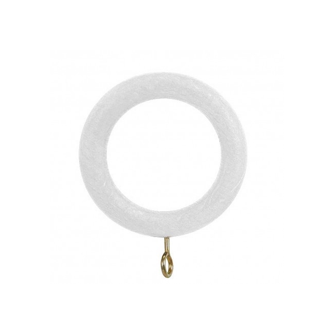 Anillas cortina madera blanco de 12mm 10ud - Suinplas