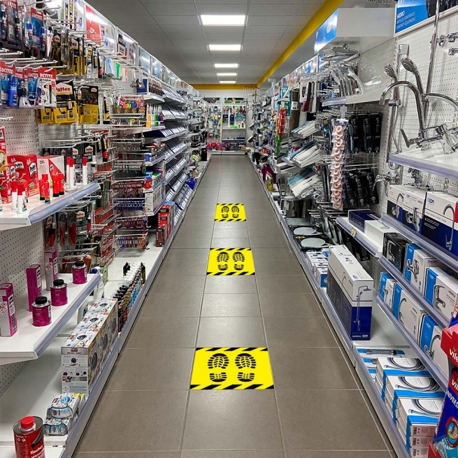 Vinilo adhesivo distancia seguridad 45x45  - Suinplas