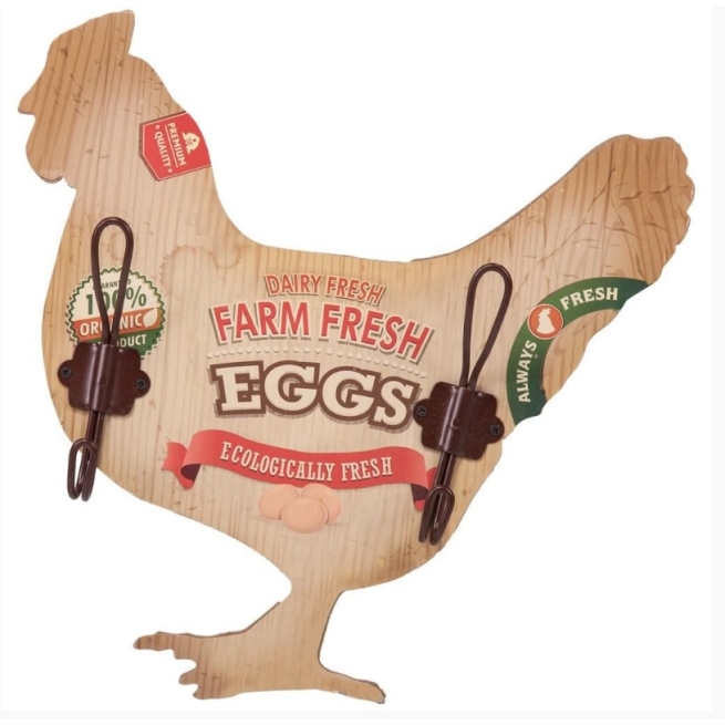 Perchero pared gallina vintage - Suinplas