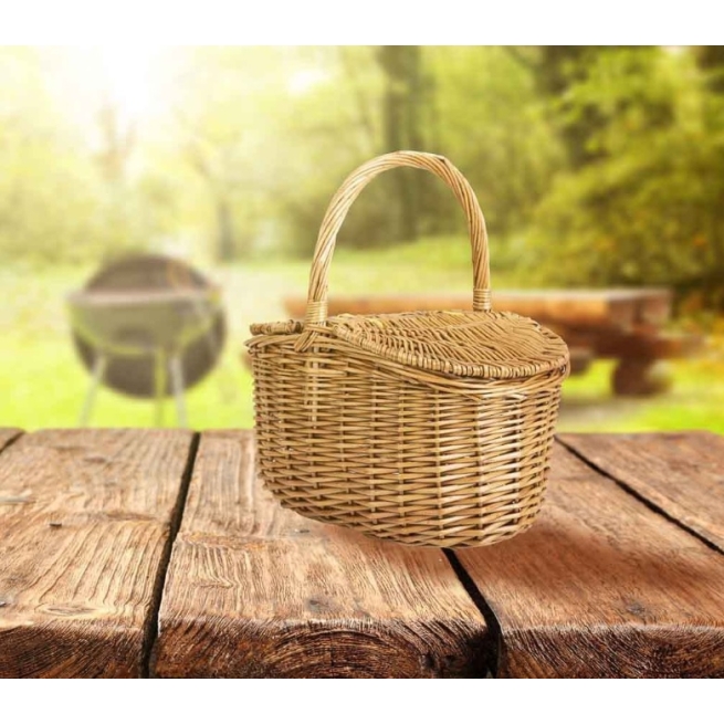 Cesta de mimbre con tapas  32x21x16/32h - Suinplas