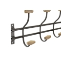 Perchero metal madera 60x8,5x17,5 5 colg. negro - Suinplas