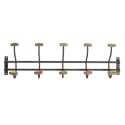 Perchero metal madera 60x8,5x17,5 5 colg. negro - Suinplas