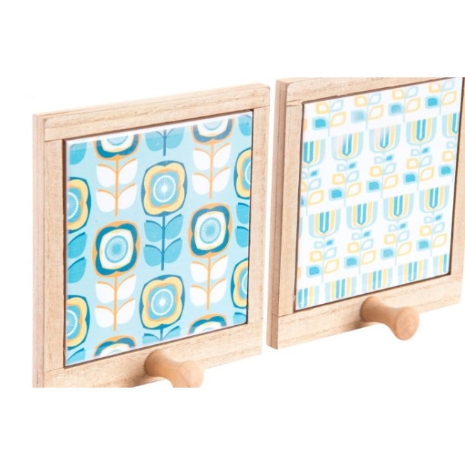 Perchero pared madera 14x13 flor    - Suinplas
