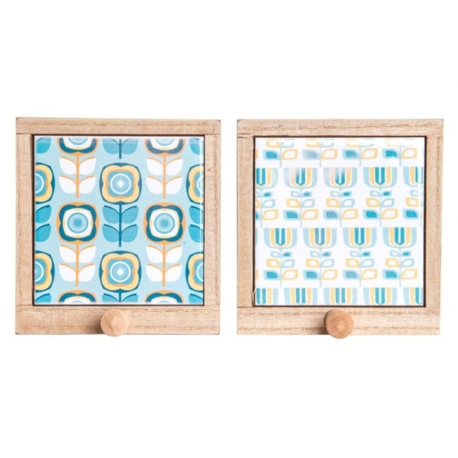 Perchero pared madera 14x13 flor    - Suinplas