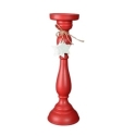 Navidad portavela madera rojo estrella   - Suinplas