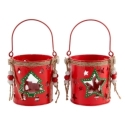 Navidad portavela metal rojo    - Suinplas