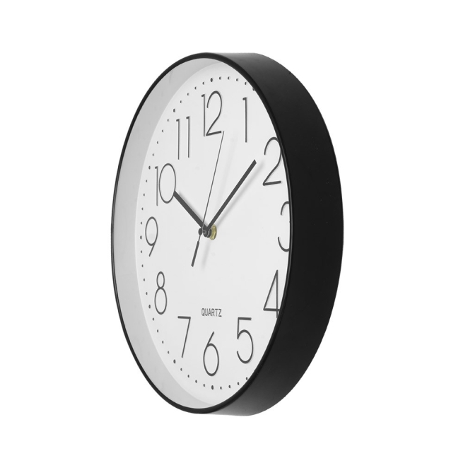 Reloj de pared 30cm diam borde y negro - Suinplas
