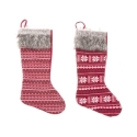 Navidad calcetin tela 25x55cm   - Suinplas