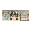 Perchero pared madera con bandeja metal 47x19cm     -...