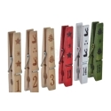 Navidad pinza set 24 madera calendario    - Suinplas