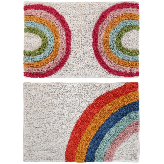Alfombra algodon 60x40 300 gr. baño arcoiris - Suinplas
