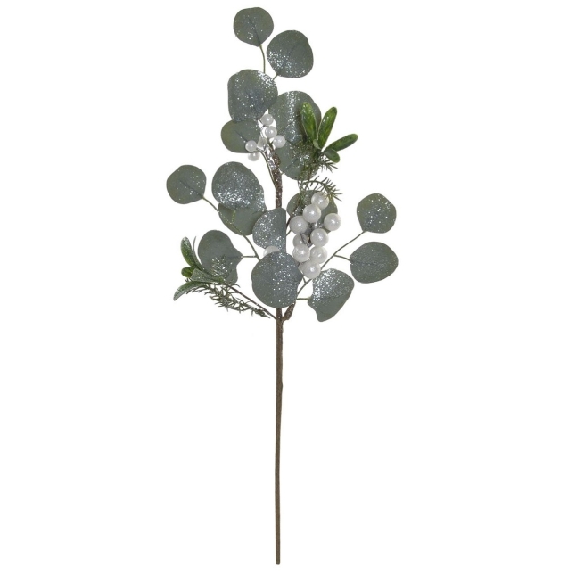 Navidad rama pvc metal 22x5x57 eucalipto verde - Suinplas