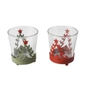 Navidad portavela cristal/metal arbol   - Suinplas