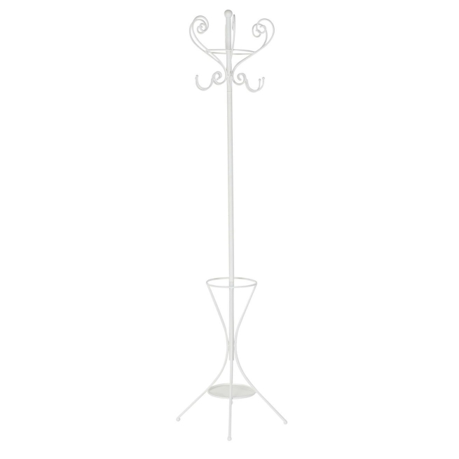 Perchero metal 50x50x176 paraguero blanco    - Suinplas