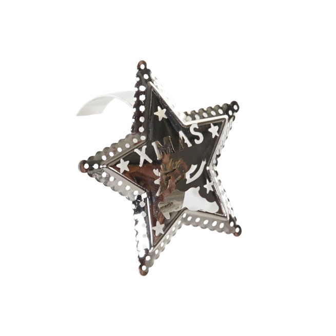 Navidad servilletero set 4 metal 14x14x5 estrella 2 surt....