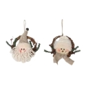 Navidad colgante  rattan tela 15cm    - Suinplas