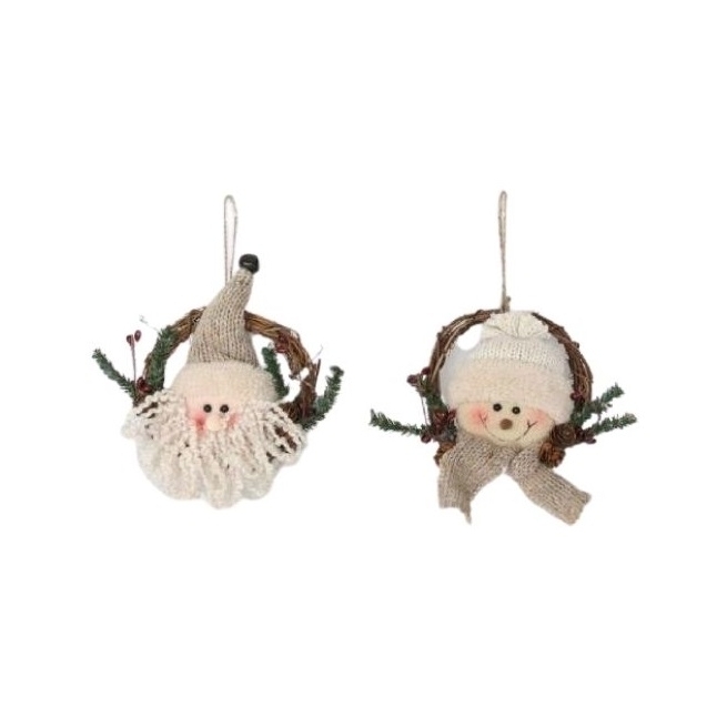 Navidad colgante  rattan tela 15cm    - Suinplas