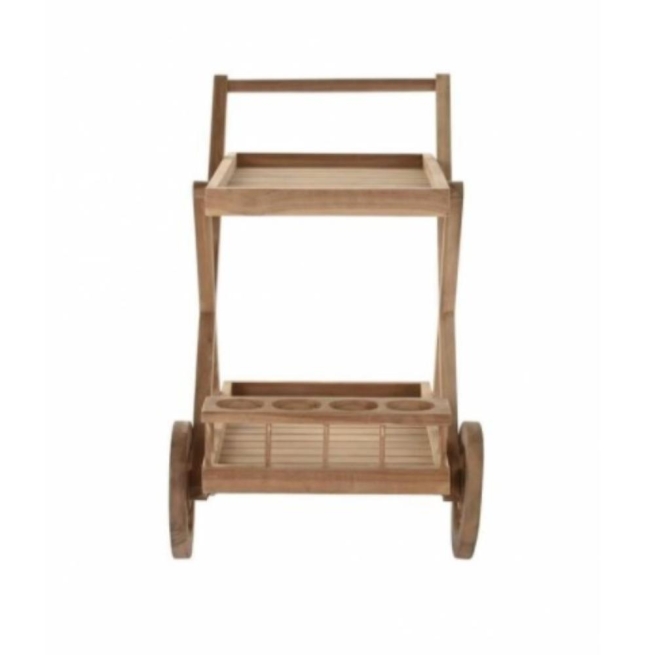 Camarera teca 70x45x60 ruedas natural marron - Suinplas