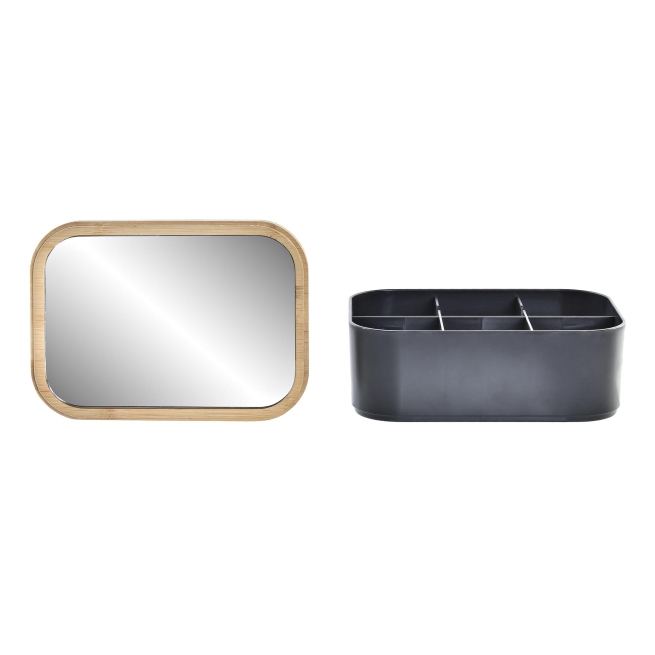 Joyero bambu espejo negro - Suinplas