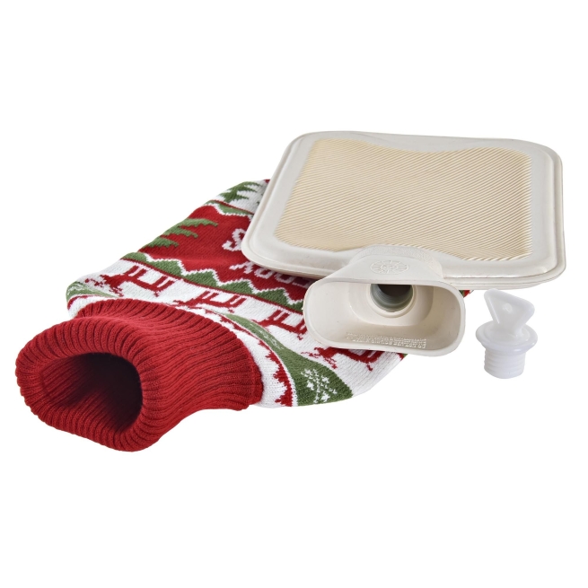 Navidad bolsa agua caliente poliester 20x4x32 2l, 2 surt....