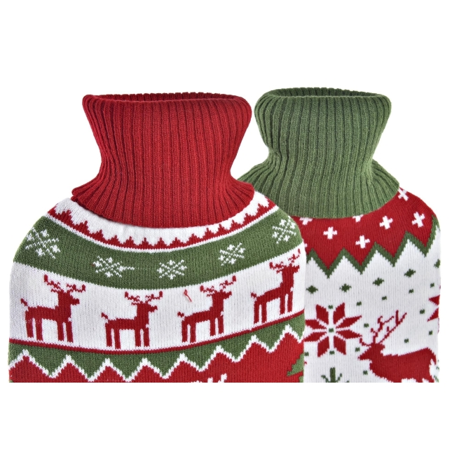 Navidad bolsa agua caliente poliester 20x4x32 2l, 2 surt....