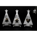 Navidad portavela metal plateado    - Suinplas