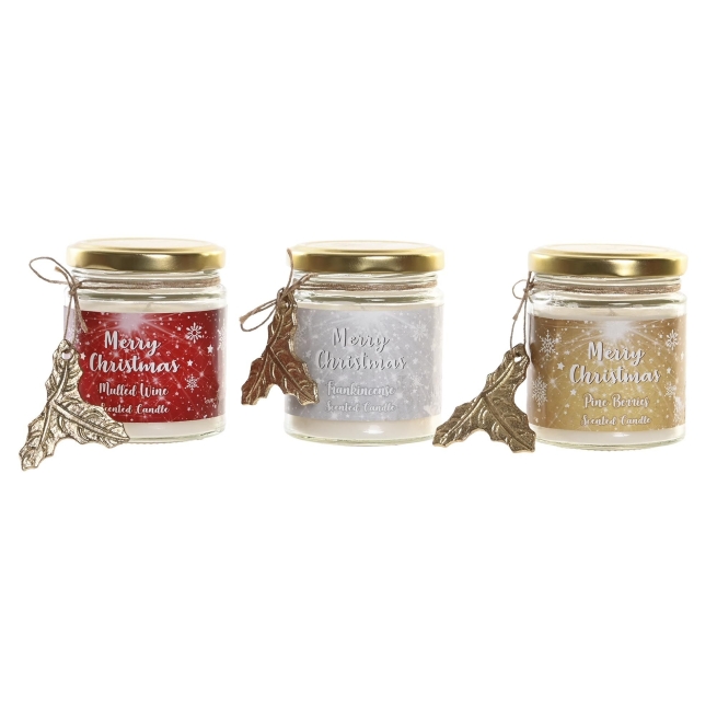 Navidad vela cera cristal 6,5x6,5x8 3 surt. - Suinplas