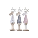 Navidad figura madera lana 9,5x4,5x30 reno 3 surt. - Suin...