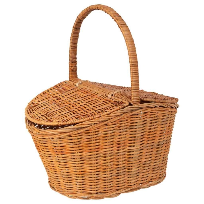 Cesta oval mimbre natural con tapas  28x22x30alto - Suinplas