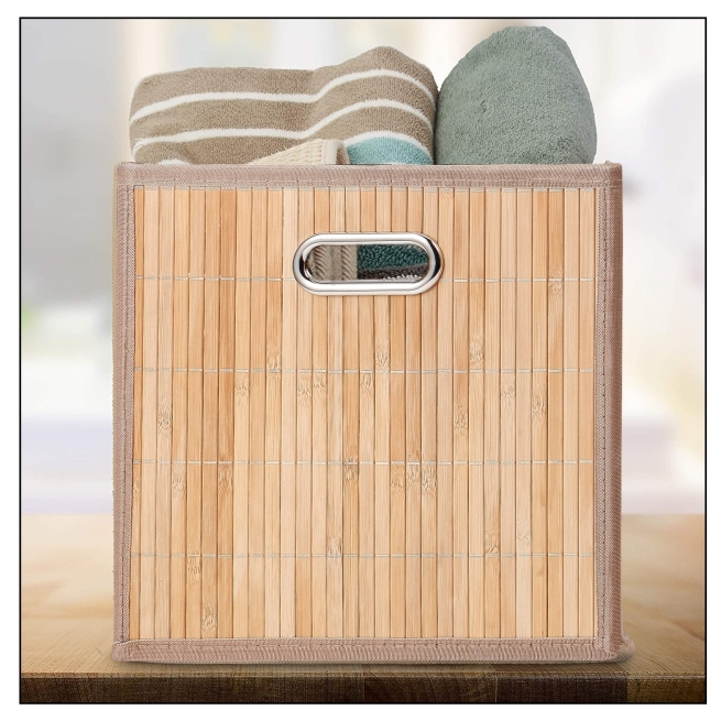 Cesta de almacenaje bambu 31x31x31cm - Suinplas
