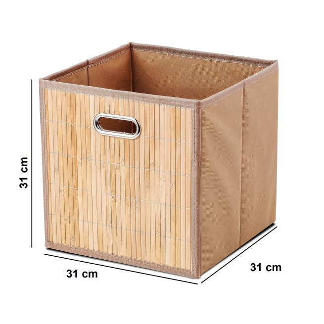 Cesta de almacenaje bambu 31x31x31cm - Suinplas