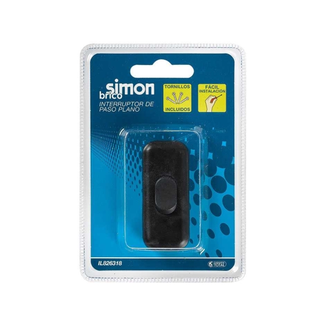Interruptor pasador lampara negro - Suinplas