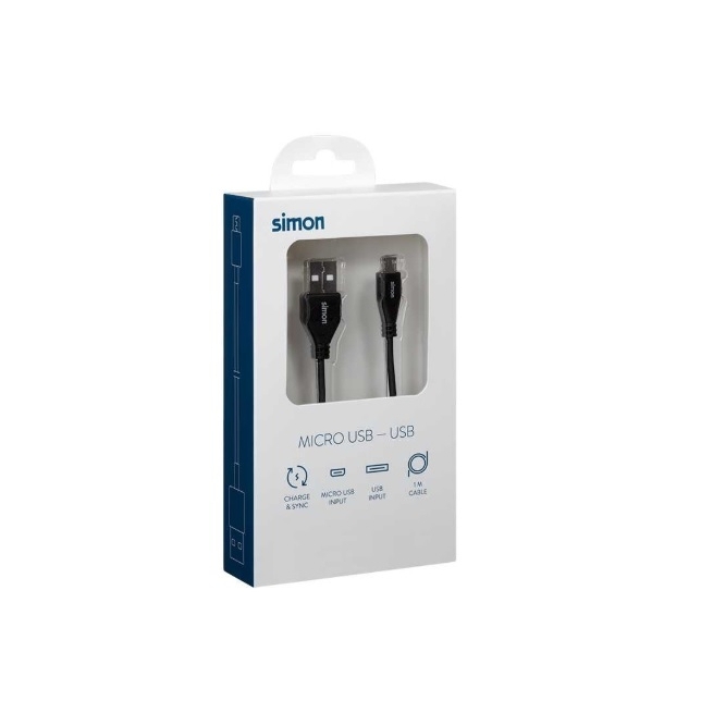 Cable adaptador usb 2.0 a micro usb negro 1 metro   -...