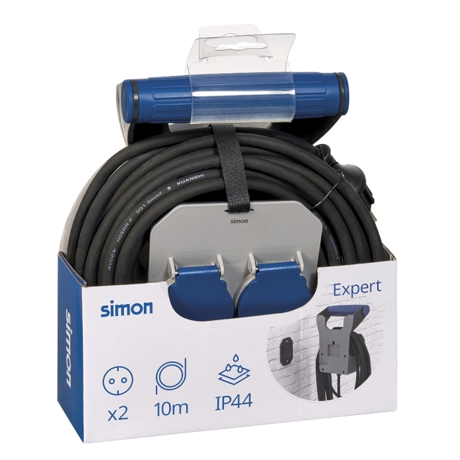 Prolongador  de pared  2 tomas  10m ip 44 - Suinplas