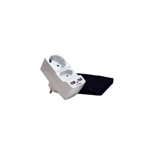 Clavija 2 bases +2 usb   - Suinplas