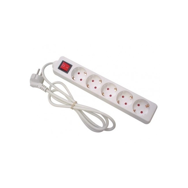 Regleta 5 tomas con interruptor cable  1,5mts - Suinplas