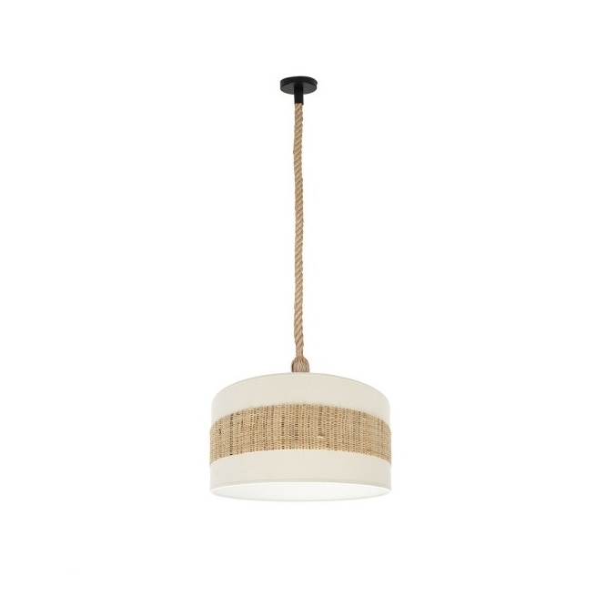 Lampara colgante nicaragua blanco / natural  50cm - Suinplas