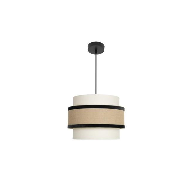 Lampara colgante cornalina beig y negro - Suinplas