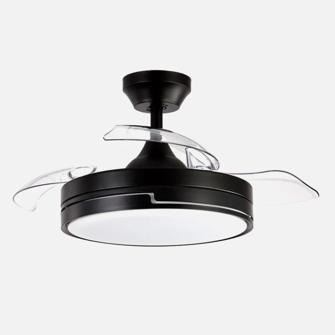 VENTILADOR TECHO ASPAS PLEGABLES OLIMPIA NEGRO