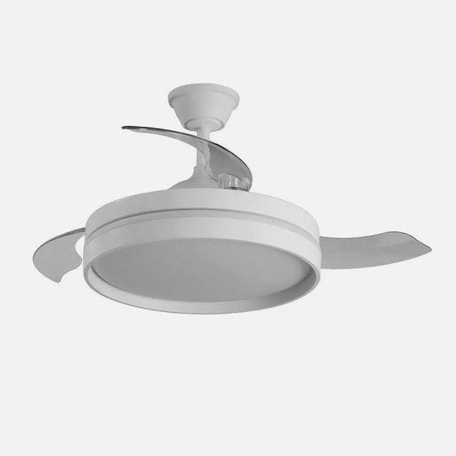VENTILADOR TECHO ASPAS PLEGABLES MANDARIN BLANCO